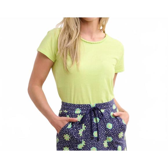 NEW HATLEY braided neck tee in sharp lime - Picture 1 of 3